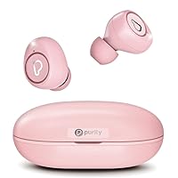 True Wireless Earbuds with Immersive Sound, Bluetooth 5.0 Earphones in-Ear with Charging Case Stereo Calls/Built-in Microphones/IPX5 Sweatproof/Pumping Bass for Sports, Workout, Gym - Pink