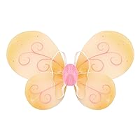 iiniim Kids Butterfly Fairy Wings Elf Cosplay Costumes Fancy Wings Photography Props for Halloween Masquerade Party Type A Yellow One Size
