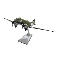 Simulation 1:100 Alloy Aircraft Model WWII Douglas C-47 Transport Aircraft Plane Model with Display Stand