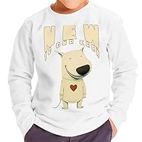 New to Our Crew Toddler Long Sleeve T-Shirt - Cute Dog Kids' T-Shirt - Art Long Sleeve Tee
