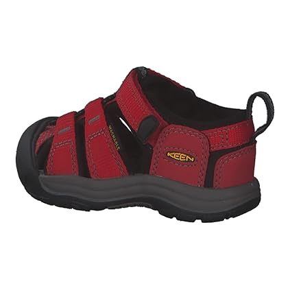 KEEN Boy's Newport H2 Closed Toe Sport Sandal Water Shoe, Ribbon Red/Gargoyle, 4 Toddler