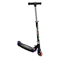 Hover-1 Lunar Kids Folding Kick Scooter with Color-Changing LED Light Up Wheels, Foot Brake, Adjustable Height Handle, and Light Weight Design