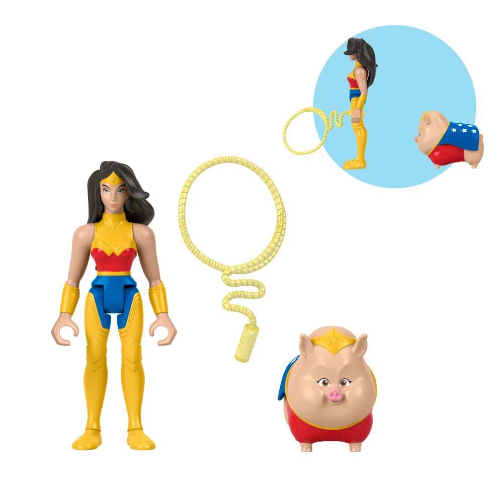 Fisher-Price DC League of Super-Pets Preschool Toys Wonder Woman & Pb Poseable Figure & Accessory Set for Kids Ages 3+ Years