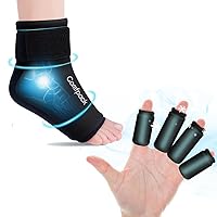 Ankle Ice Pack Wrap for Swelling, Foot Ice Pack Flexible Hot Cold Compression Therapy Ice Sock, 4PCS Finger & Toe Cold Gel Ice Packs Sleeve