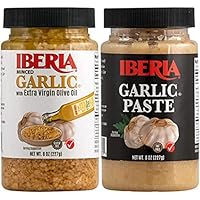 Iberia Garlic Paste and Minced Garlic in Olive Oil Bundle