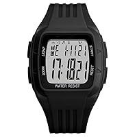 Unisex Outdoor Digital Watches Sport LED Square Dial Alarm Stopwatch Waterproof Casual Clock Multifunctional Watches