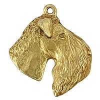 Exclusive Dog Necklace with Gold Plating 24ct - Handmade Masterpiece in an Elegant Case – Gold-Plated Dog Necklaces for Men and Women – Kerry Blue Terrier