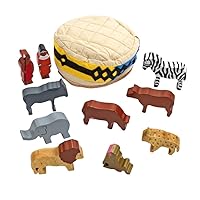 Excellerations Rubberwood East African Block Play Set - 11 Pieces