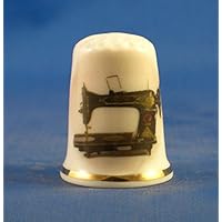 Porcelain China Collectable Thimble - Vintage Vesta Sewing Machine - Free Gift Box