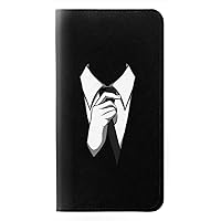 RW1591 Anonymous Man in Black Suit PU Leather Flip Case Cover for Motorola Moto G8 Power