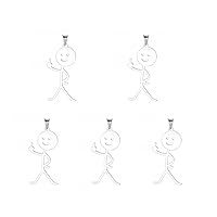 kkjoy 5Pcs Stainless Steel DIY Charms for Jewelry Making and Crafting, Assorted Pendant Mini Charm Craft Supplies Accessories for DIY Bracelet Necklace Earrings(DIY Pendant Charms Series 4)