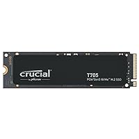 Crucial New 2024 T705 1TB PCIe Gen5 NVMe M.2 SSD - Up to 13,600 MB/s - Game Ready - Internal Solid State Drive (PC) - +1mo Adobe CC - CT1000T705SSD3