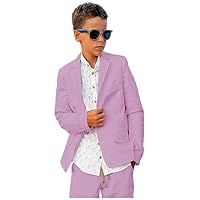 LIBODU Linen Boy Suits Kids Tuxedos Slim Fit Wedding Boy Tuxedo Dinner Party Performance