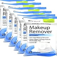 Makeup Remover, Cleansing and Moisturizing Wet 25 Towelettes (Pack of 6) by nu-pore