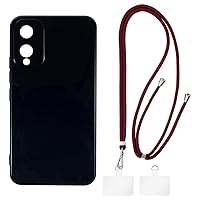ITEL A18 Case + Universal Mobile Phone Lanyards, Neck/Crossbody Soft Strap Silicone TPU Cover Bumper Shell for ITEL A18
