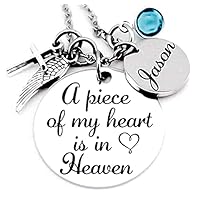 Memorial Gift-Stainless Steel Pendant, Necklace,A Piece Of My Heart Is In Heaven, Child loss-Memorial Jewelry