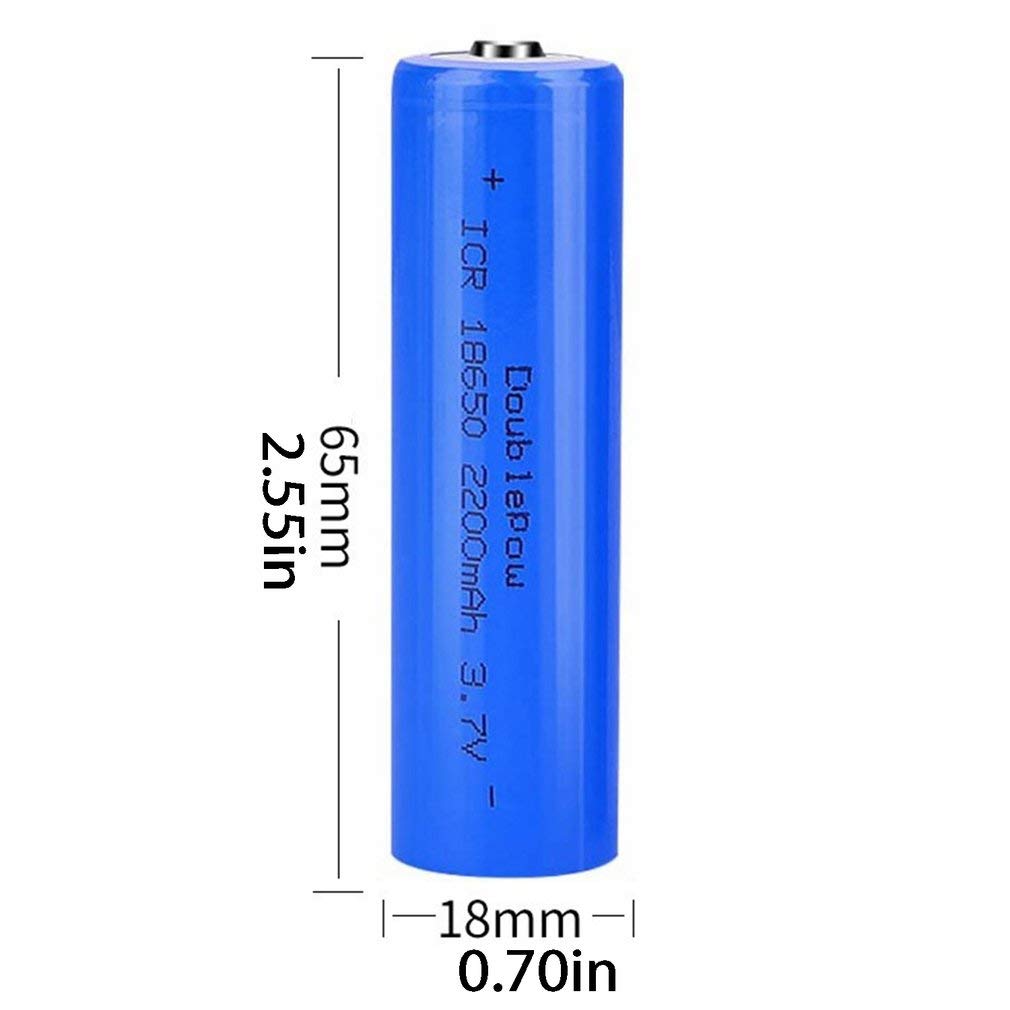 Qsincth Rechargeable Battery, 2200mAh Battery Large Capacity 3.7v Rechargeable Battery Button Top Batteries Battery for Flashlight, Doorbells, Headlamps, RC Cars etc (2 Pcs)
