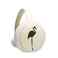 Black Flamingo Cute Animal Portrayal Winter Ear Warmer Cable Knit Furry Fleece Earmuff Outdoor