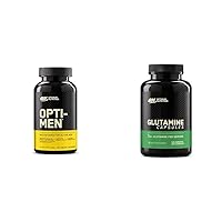 Optimum Nutrition Opti-Men Daily Multivitamin for Men, Immune Support Supplement with Amino Acids, 80 Day Supply, 240 Count, & L-Glutamine Muscle Recovery Capsules, 1000mg, 240 Count