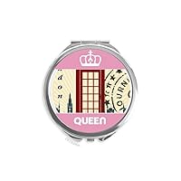 London Telephone Booth Stamp UK Country City Mini Double-sided Portable Makeup Mirror Queen