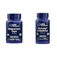 Magnesium Caps, 500 mg, Magnesium Oxide, Citrate, Succinate, Heart Health & N-Acetyl-L-Cysteine (NAC), Immune, Respiratory, Liver Health, NAC 600 mg