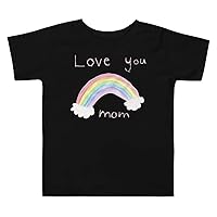 TheDoodleStores’ Mom Makes me Happy Short Sleeve Crew Neck Unisex Cotton Black Tee Shirt & White Tee Shirt for Toddlers