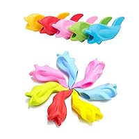 Kids Silicone Pen Training Grip Holder Posture Correction Writing Tool, Assorted Colors Fish Style Ergonomic Handwriting Aid for Children, Righties (30 Pcs)