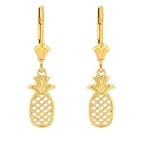 SOLID YELLOW GOLD PINEAPPLE EARRING SET - Gold Purity:: 10K