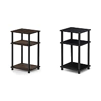 Just 3-Tier End Table, 1-Pack, Columbia Walnut/Black & Just 3-Tier End Table, 1-Pack, Americano/Black