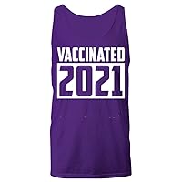 Vaccinated 2021 Clothing Plus Size Classic Tops Tees Women Men Unisex Tank Top Purple Sleeve Less T-Shirt