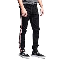 Mens Side Stripe Jogger Twill Pants