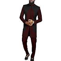 Dashiki Men African Clothes Jacket Outfit Attire Slim Fit Blazer and Pants Two Piece Set Formal Clothes