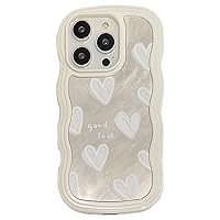 Lovely White Heart Makeup Mirror Case for iPhone 14 Pro Max 13 11 12 14 Plus XS X XR Shockproof Soft Cover,White,for iPhone Xs MAX