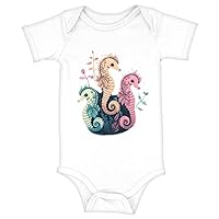 Seahorse Baby Jersey Onesie - Cute Baby Onesie - Printed Baby One-Piece