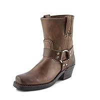 Frye Harness 8R Boots for Women Crafted from Washed and Oiled Italian Leather with Goodyear Welt Construction, Rubber Outsole, and Stacked Leather Heel – 8” Shaft Height