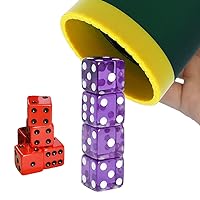 Professional Straight Cups with 5 Razor Edges 19mm Real Casino Dice in a Box Accessories Dice Stacking Cup Set Magic Tricks 