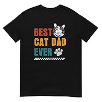 Vintage Best Cat Dad Ever T-Shirt Cat Dad Gift T-Shirt Short Sleeve T Shirt