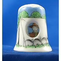 Porcelain China Thimble - Peep - Boy Scout in Tent