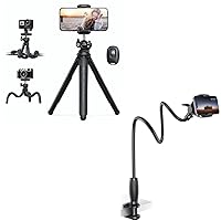 Lamicall 3 in 1 Flexible Tripod for iPhone and Gooseneck Phone Holder for Bed