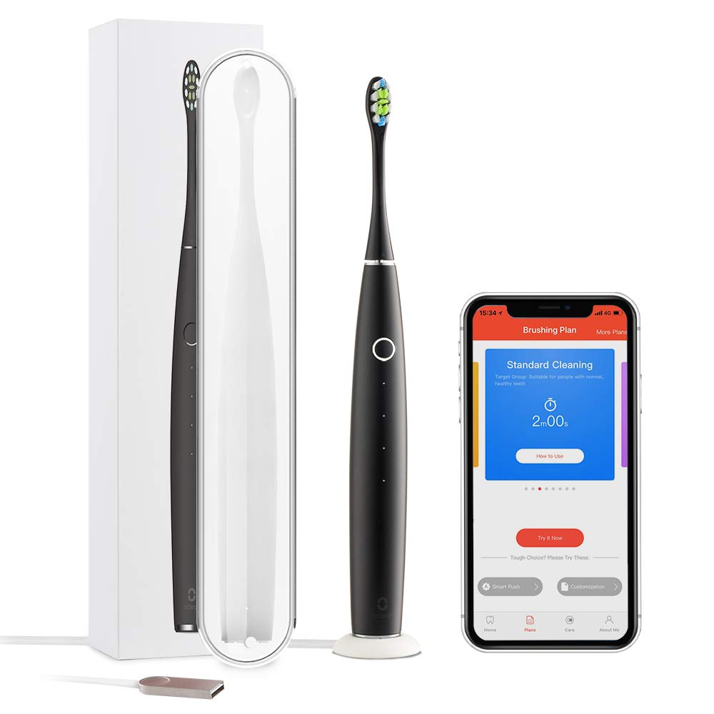 Oclean One Electric Toothbrush 42,000 VPM Sonic Cleaning, 3.5H Charge 60 Days Battery Life, 3 Brushing Modes, 4 Intensity Settings, Smart Rechargea...