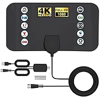 Digital TV Antenna Indoor Outdoor Portable HD Antenna Support 4K 1080p for Older/Smart TV Smart Switch Amplifier Signal Booster 9.8 ft Coax HDTV Cable Long 980 Miles Range 360°Signal Reception