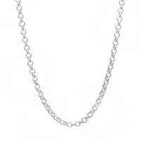 1mm-5mm Solid .925 Sterling Silver Round Rolo Chain Necklace or Bracelet