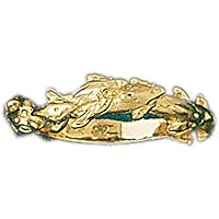 Dolphin Rings | 10K Yellow Gold Dolphin Ring - Made in USA