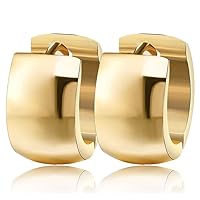 1 Pair Men Woman Jewelry Ear Stud Earrings Punk Men's Stainless Steel Hoop Piercing Round Earring Accessory (2- )