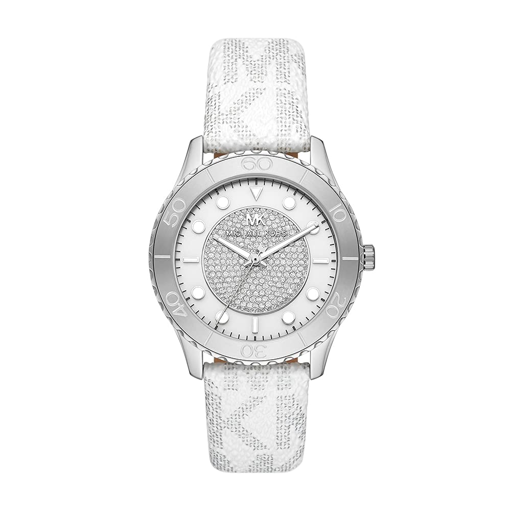 Michael Kors Women White leather Croc watch7201412471  The Gold Source  Jewelry Store