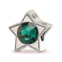 925 Sterling Silver Reflections Preciosa Crystal May Star Bead Measures 11.83x11.46mm Wide Jewelry for Women