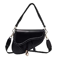 Saddle Bag, Saddle Bag purse Women Trendy Cow Print Saddle Shoulder Bag Clutch Purse Underarm Handbag Satchel