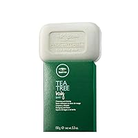 Body Bar Soap with Tea Tree + Parsley Flakes, Deep Cleans + Exfoliates, For All Skin Types