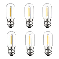 ShuoHui E14 LED 0.6 W Light Bulb T16 Small E14 COB Warm White 2200 K Mini Vintage Candelabra Bulb 0.6 W Replaces 6 Watt for Night Light Table Lamps Salt Lamps 220 V-240 V (2)