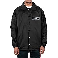 For Men's Security Black Waterproof Coach Jacket Size XL